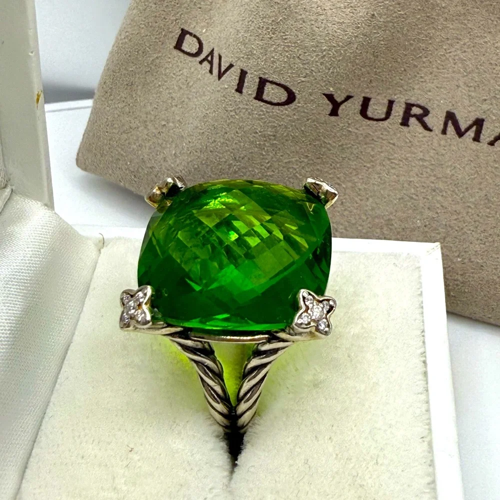 David Yurman Peridot Fab Statement Ring - Picture 2 of 6